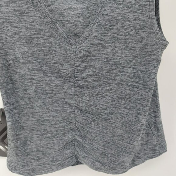 Kyodan Heather Gray Moss Jersey Short Sleeve Top Ruching - Picture 7 of 9